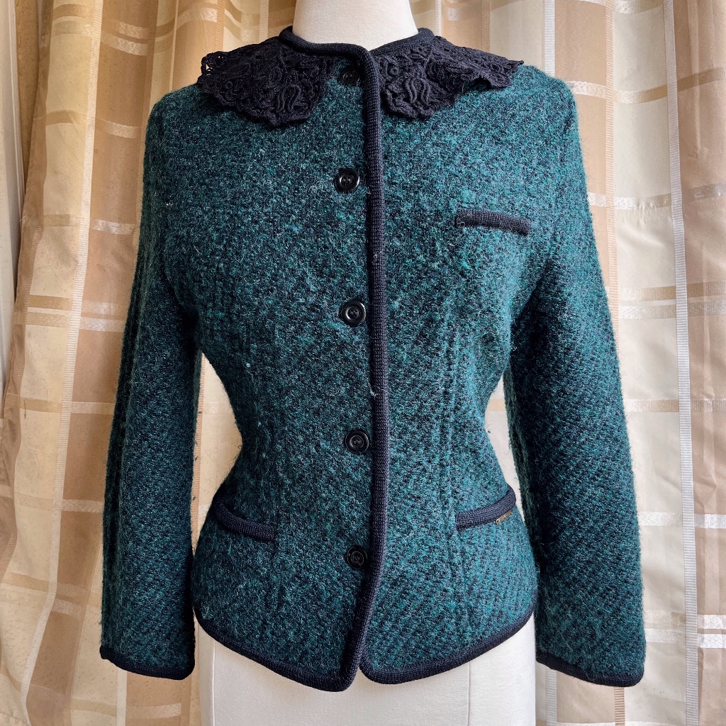 Women's Vintage Boiled Wool Jacket, Size 8, Eu 34